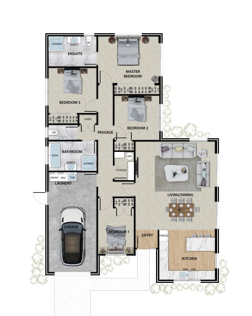 fowler homes lot 3, 114c dipton street ingswell, invercargill floor plan 1024